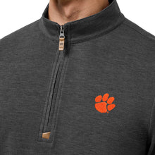 Clemson TravisMathew Cloud Sweater 1/4 Zip - DK GREY