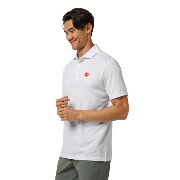 Clemson TravisMathew Final Drive Geo Polo - WHITE