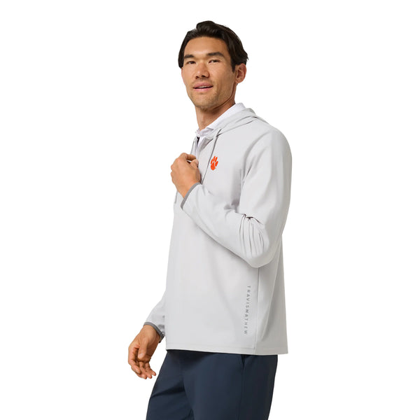 Clemson TravisMathew Hero Hour Tech Hoodie - LT GREY