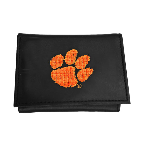Clemson Trifold Embroidered Paw RFID Wallet