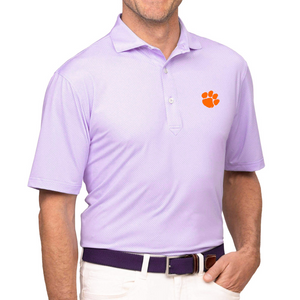 Clemson Turtleson Clarence Mini Diamond Polo - LT PURPLE