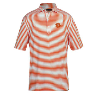 Clemson Turtleson Gus Stripe Polo - ORANGE