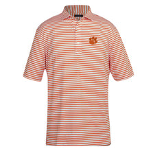 Clemson Turtleson Gus Stripe Polo - ORANGE