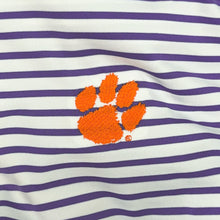 Clemson Turtleson Gus Stripe Polo - PURPLE