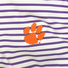 Clemson Turtleson Gus Stripe Polo - PURPLE