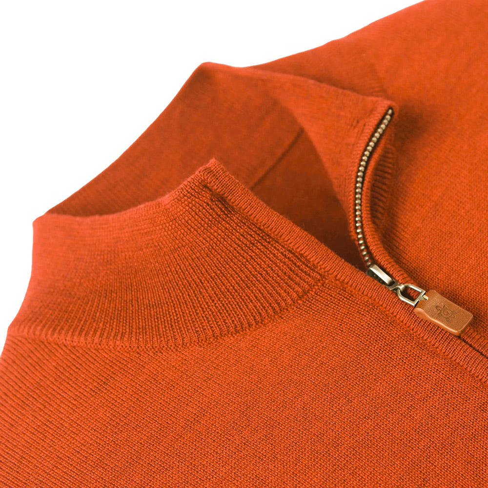 Clemson Turtleson Merino Quarter-Zip Sweater - ORANGE