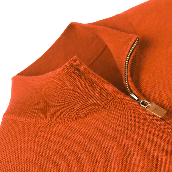Clemson Turtleson Merino Quarter-Zip Sweater - ORANGE