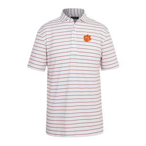Clemson Turtleson Tian Stripe Polo - PURPLE