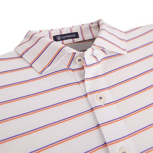 Clemson Turtleson Tian Stripe Polo - WHITE