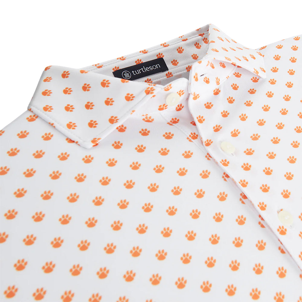 Clemson Turtleson Women’s Legacy Paw Polo - WHITE