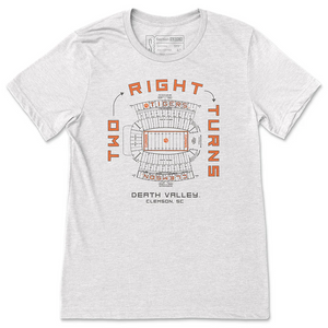 Clemson Two Right Turns Tee - WHITE
