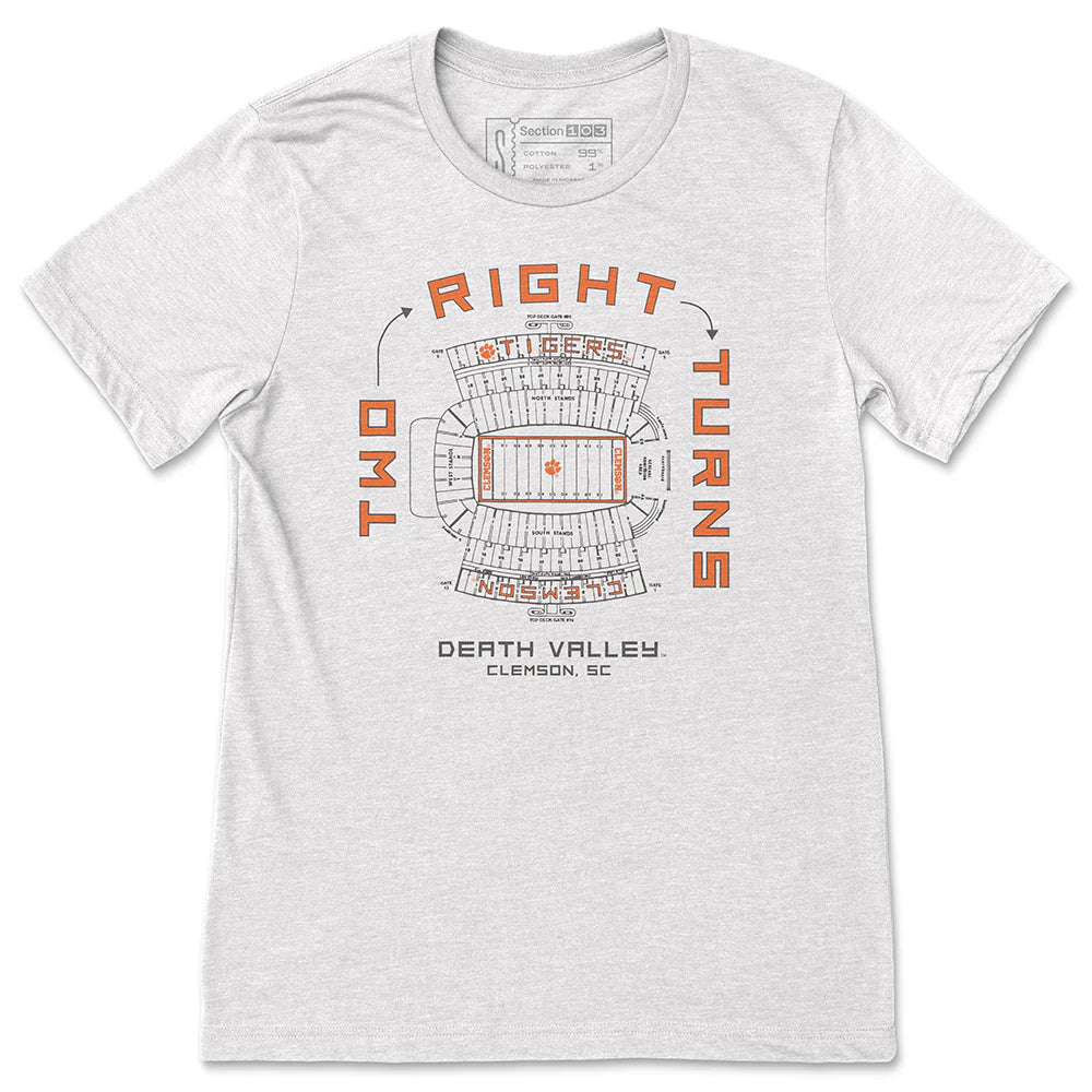 Clemson Two Right Turns Tee