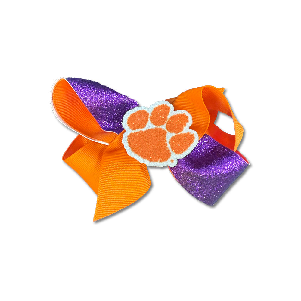 Clemson Two-Tone Glitz Bow 