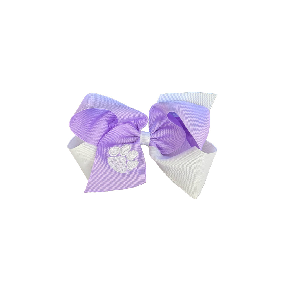 Clemson Two-Tone Grosgrain Bow - LT PURPLE