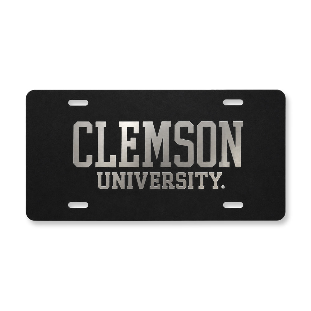 Clemson University Black Mirrored Auto Plate