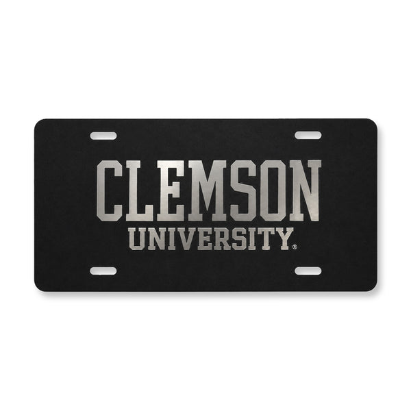 Clemson University Black Mirrored Auto Plate