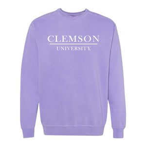 Clemson University Comfort Colors Crewneck - LT PURPLE