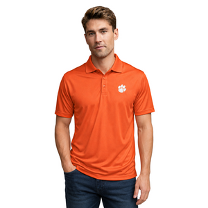 Clemson Vantage Omega Mesh Tech Polo - ORANGE