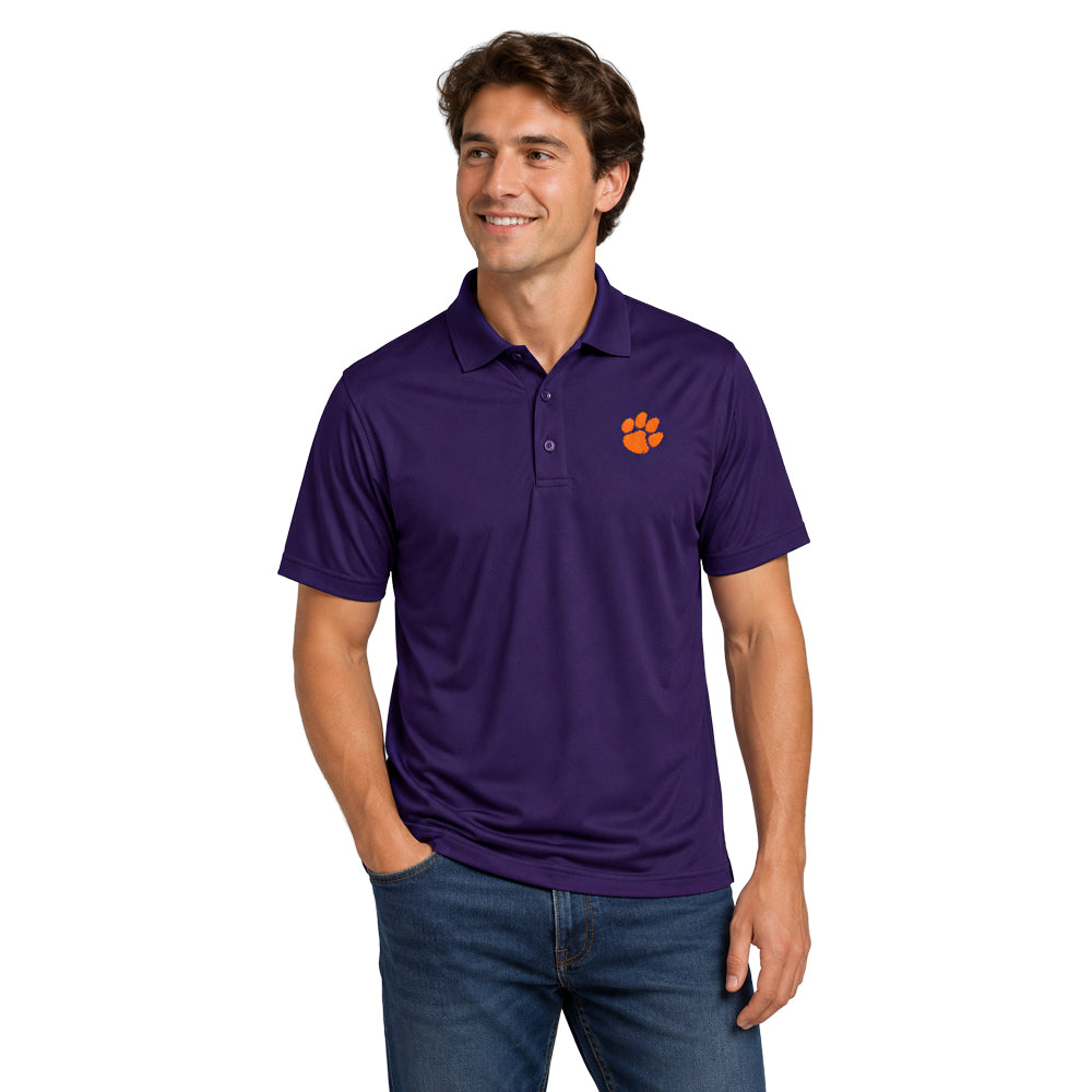 Clemson Vantage Omega Mesh Tech Polo - PURPLE