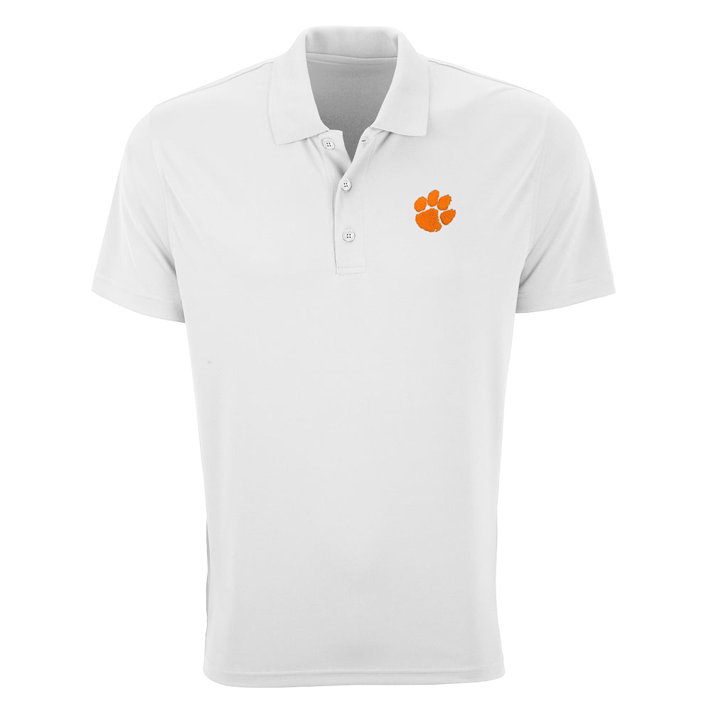 Clemson Vantage Omega Mesh Tech Polo - WHITE