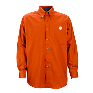 Clemson Vantage Velocity Repel & Release Twill Shirt - ORANGE