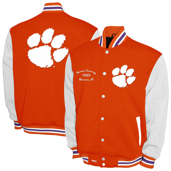 Clemson Varsity Fleece Jacket - ORANGE