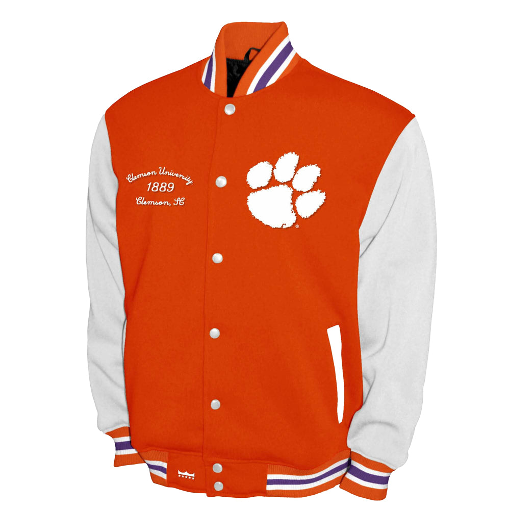 Clemson Varsity Fleece Jacket - ORANGE