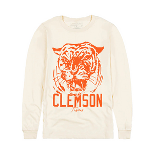 Clemson Vault Tiger Long Sleeve Tee - IVORY