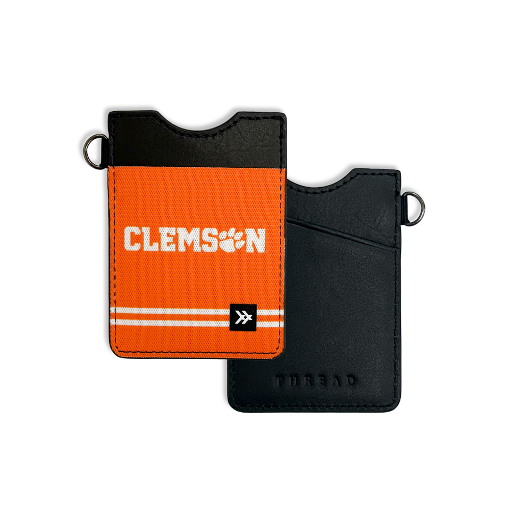Clemson Thread Vertical Leather Wallet - ORANGE
