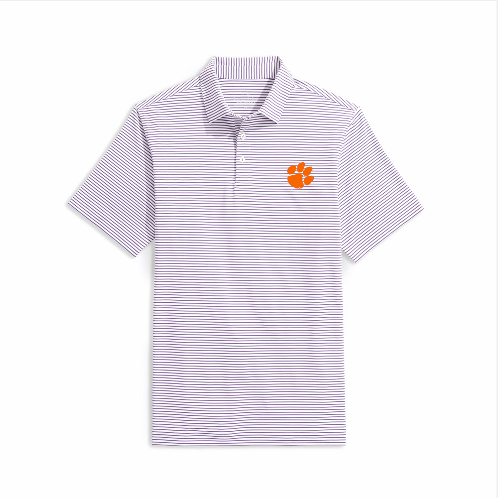 Clemson Vineyard Vines Bradley Stripe Polo