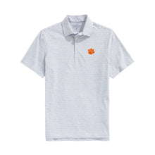 Clemson Vineyard Vines Heathered Winstead Polo - LY GREY