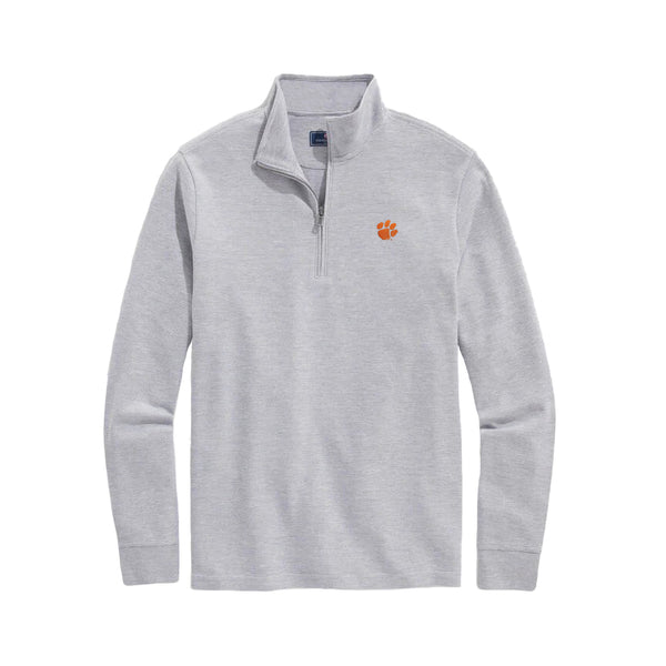 Clemson Vineyard Vines Salt Water Quarter Zip - DK GREY