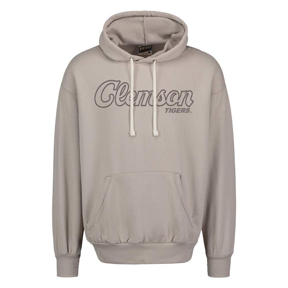 Clemson Vintage Fleece Hoodie - OATMEAL