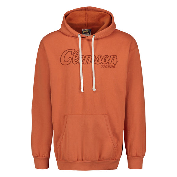 Clemson Vintage Fleece Hoodie - ORANGE