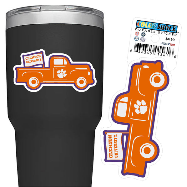 Clemson Vintage Truck Sticker