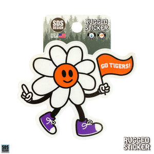 Clemson Walking Flower Rugged Decal
