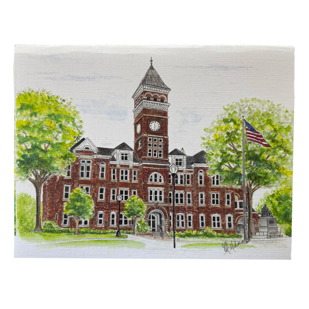 Clemson Watercolor Old Main Notecards S/8
