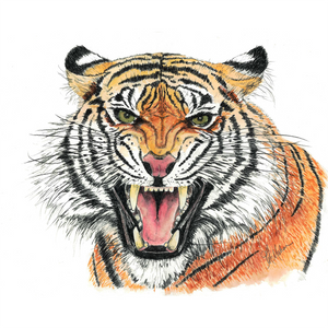 Clemson Watercolor Tiger Notecard