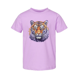 Clemson Watercolor Tiger Tee - LT PURPLE