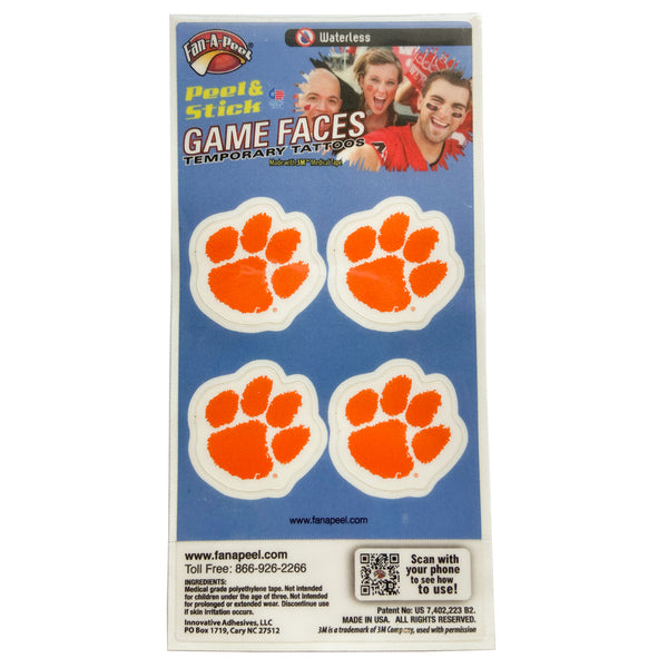 Clemson Waterless Tiger Paw Tattoos