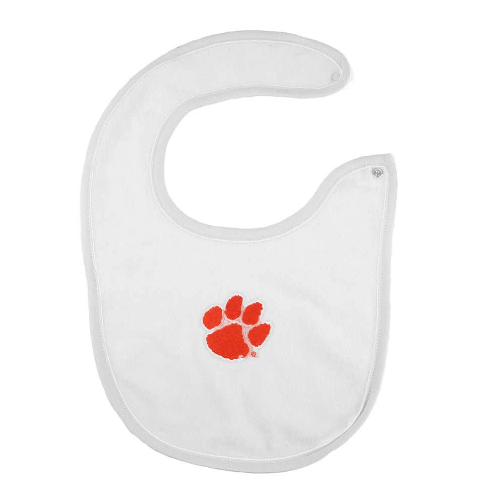 Clemson White Juice Bib