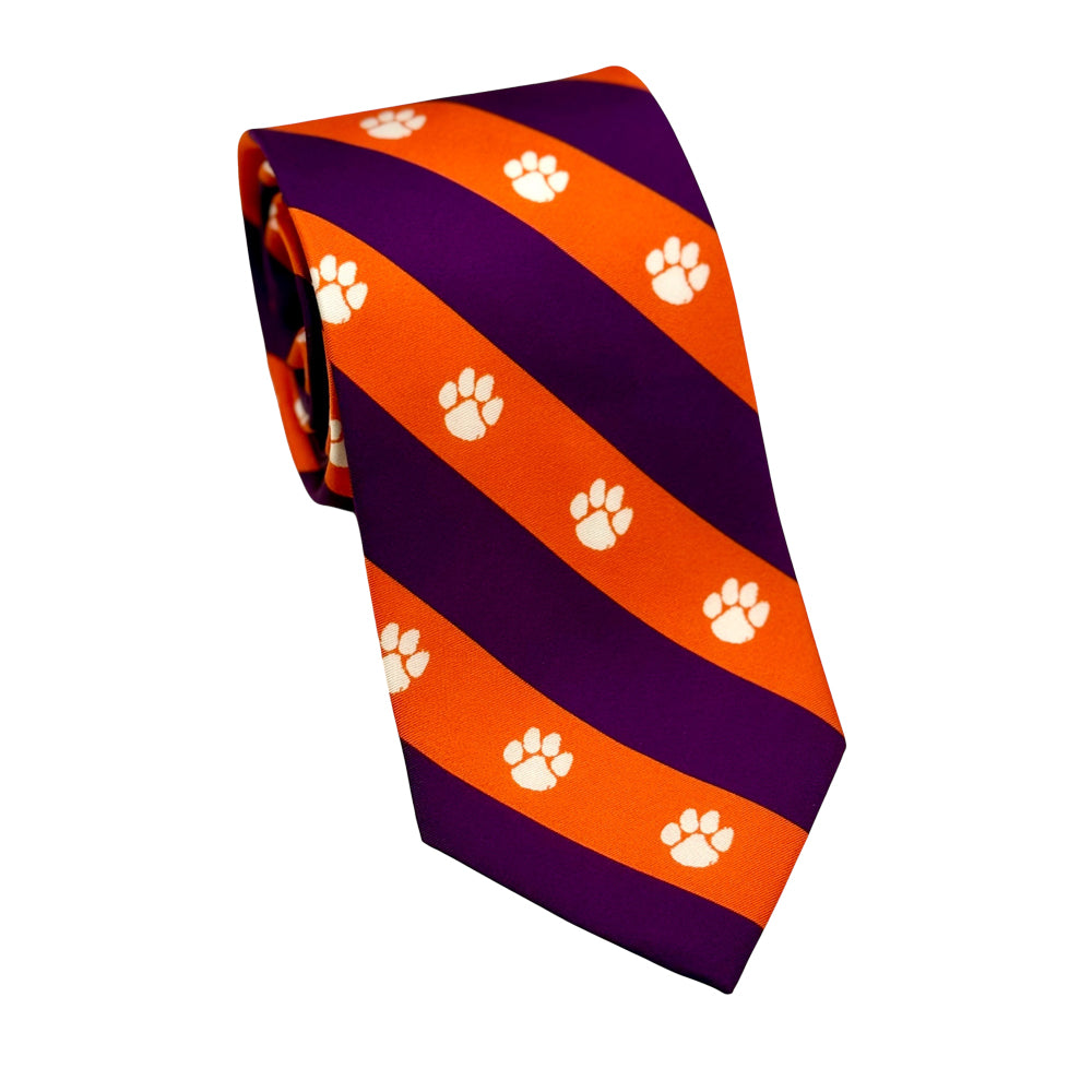 Clemson Wide Stripe Silk Tie