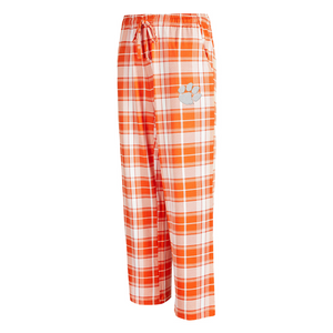 Clemson Women's Ashford Plaid Pant - ORANGE