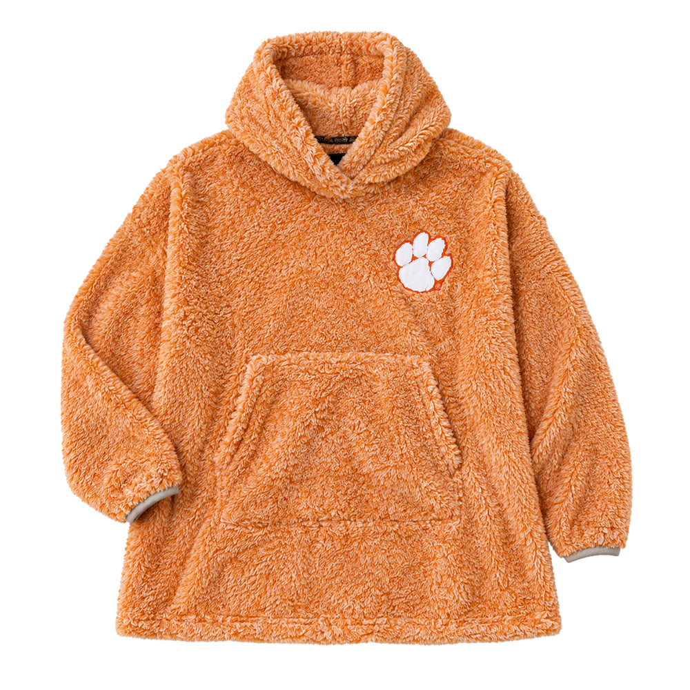 Clemson Women's Blanket Sherpa Pouch Hoodie - ORANGE