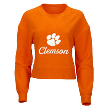 Clemson Women’s Boxy Corded Crew - ORANGE
