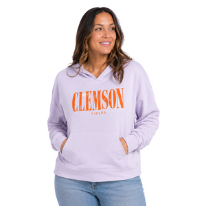 Clemson Women's Cashmere Fleece Hoodie - LT PURPLE