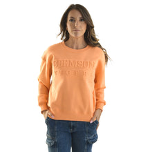 Clemson Women's College Lines Crew - LT ORANGE