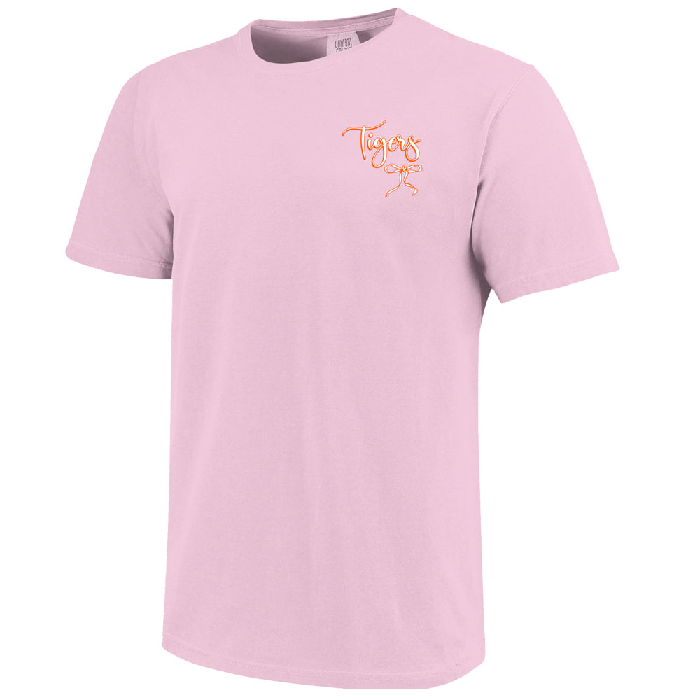 Clemson Women’s Comfort Colors Bow Frame Tee - PINK