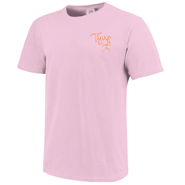 Clemson Women’s Comfort Colors Bow Frame Tee - PINK