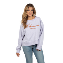 Clemson Women's Cool Down Admissions Cropped Pullover - PURPLE